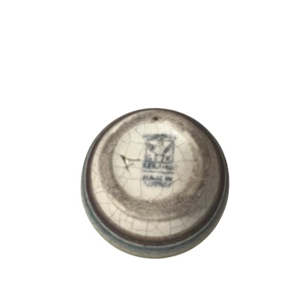 Vintage Hand-Painted Floral Vase Crackle Glaze Ceramic Collectible Small Accent - Picture 4 of 4